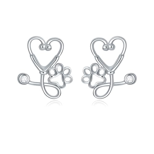 YFN Nursing Themed Stud Earrings Sterling Silver Jewelry Gift for Nurse