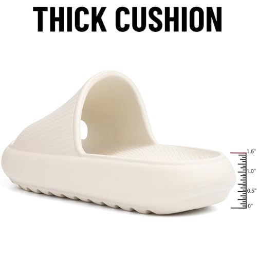 Image of Comwarm Cloud Slide Sandals for Women Men Ultra Comfort Recovery Pillow Slippers Soft Summer Beach Shoes with Low Arch Support