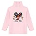 Yruioon Girls Thermal Underwear High Neck Long Sleeve Fleece Shirt with Cartoon Graphics Pink A 7-8 Years