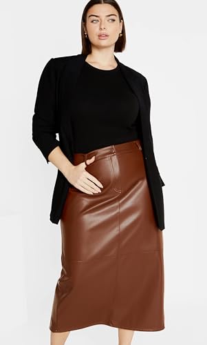 City Chic Women's Skirt-Faux Leather Ivy2