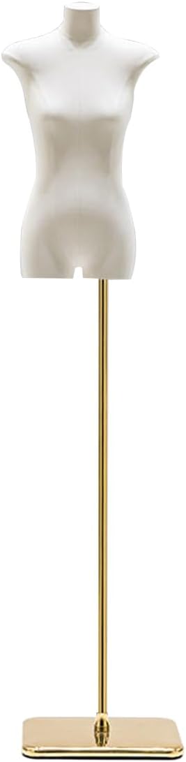 Female Mannequin Torso, Window Clothing Display Dress Forms, Clothing Display Stand for Retail Clothing Shops, Jewelry Shows,Gold