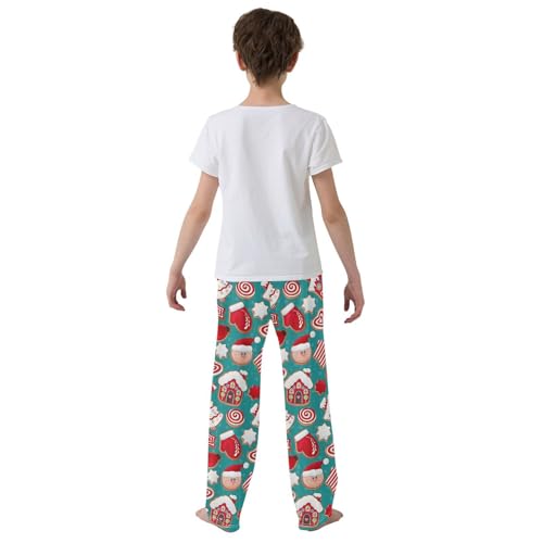 ZZKKO Gingerbread Cookies Christmas Boys Pants for Kids Jogger Pants with Pockets S-XL3