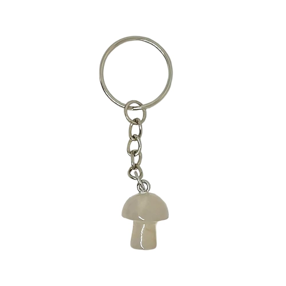 VIE Crystal Mushroom Keychain, Banded Agate
