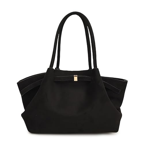 JABALUX Suede Tote Bag, Wildleder Tasche Damen Hobo Handtasche Damen...