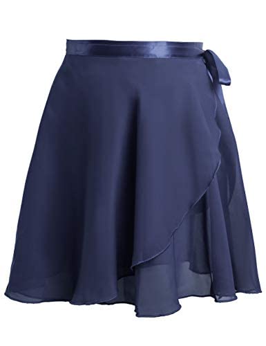 Jupe de ballet Daydance marine pour femmes avec foulard en mousseline