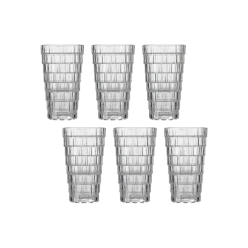 Image of Sanjeev Kapoor Trix Hi-Ball Glass Set - 380ML Transparent Glass Tumblers | Set of 6 Round Juice & Cocktail Glasses | Elegant, Durable & Stylish Drinkware for Home, Bar & Parties