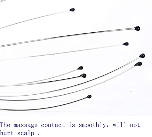 Image of SILENCIO Head Massager Scalp Scratcher 12 Finger Body Relaxing Hand Scalp Massager Hand Held for Pain Relief and Hair Growth Neck Manual Massager Octopus Pointer, Multicolor