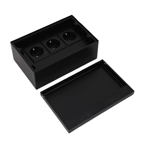 Prise intégrée noire à 3 prises deux broches antirouille pour bureau et commerce