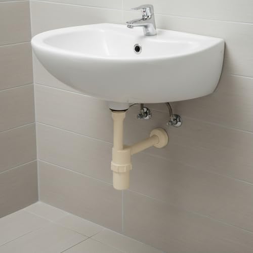 Image of Bluestar Heavy PVC Wash Basin Bottle Trap | Anti-Odor Sink Waste Trap | Includes Wall Pipe & Flange | Easy to Clean | Rust Proof