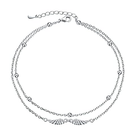 DAOCHONG Sterling Silver Angel Wings Anklet Cover