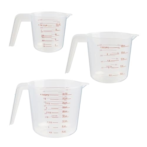 Set 3 Vasos Medidores de Plástico Transparente con Pico miniatura 1