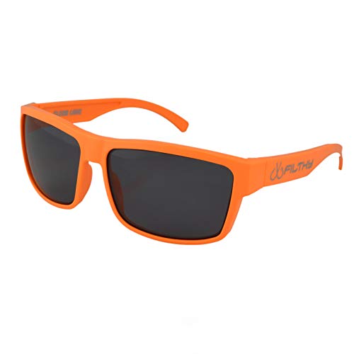 Filthy Anglers Ames Fishing Sunglasses Neon Orange Frame and Smoked Polarized Lenses