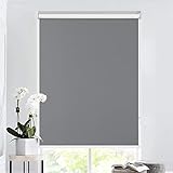 ロールスクリーン 1級遮光 ロールカーテン オーダーメイド 防水 カーテンレール取り付け可能 保温 採光 遮熱 UVカット 幅35~240cm/丈≤300cm 調光 取り付け簡単 チエーン設置方向指定可能 目隠し JZ-BMB グレー 幅75*丈200cm