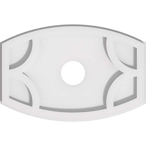 Image of Ekena Millwork CMP12X8KY-02000 Kailey Architectural Grade PVC Contemporary Urethane Ceiling Medallions 12 inchW x 8 inchH x 2 inchID x 6 1 /2 inchC x 1 inchP