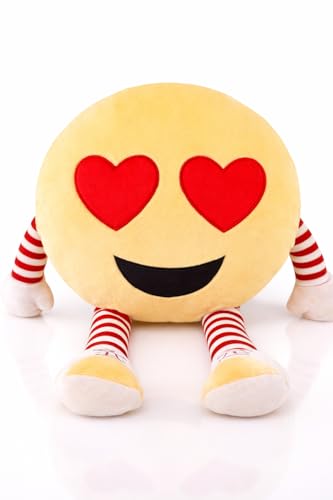 Image of Fun4you Plush Pillow Soft Toy for Kids - Cute Heart Eyes Cushion, Soft Stuffed Pillow Toy for Bed Sofa Room Decor, Gift Toy for Boys Girls (30 CM)