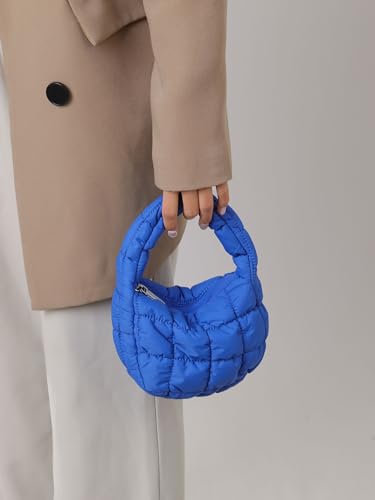 Image of Quilted MINI Handbag and Purses Women Puffer Nylon Hobo Cotton Padded Purse Work Travel Lightweight