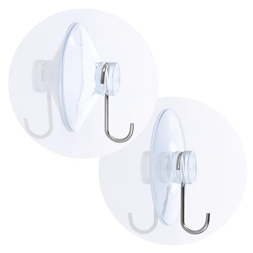 Nordstern Saugnäpfe mit Haken 10er Pack - Transparente Saughaken für Fenster, Bad und Küche - Ideal für Fensterdeko, Lichterketten und als Handtuchhalter - 40 mm