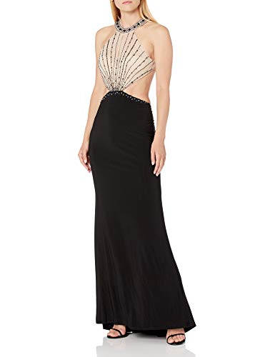 Amazon.com: Jump Junior's Open Sexy Back Illusion Mesh Halter Neck Long  Prom Dress, Black/Nude, 11/12 : Clothing, Shoes & Jewelry