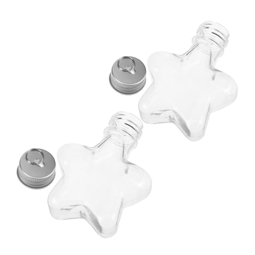 PRETYZOOM 2 peças frascos de plástico com tampa de alumínio garrafas estrelas para artesanato DIY ornamentos recarregáveis para festas infantis e