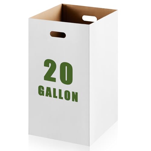 Image of 1 Pcs 20 Gallon Cardboard Trash Cans Disposable and Reusable Corrugated Cardboard Cans Recycling Bins Bulk with 2 Garbage Bags for Parties Events (20 Gallon)
