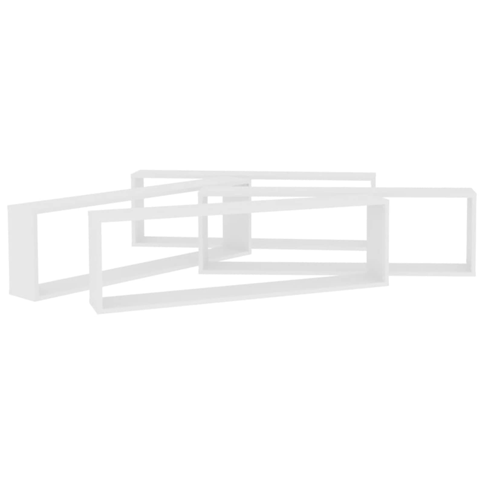 Rantry Mobili Mensole Parete a Cubo 4 pz Bianco 100x15x30 cm in Multistrato, Mobile a Parete Appendere Ripiano, per Ingresso Ripiano in Stile Moderno Mobili da Corridoio