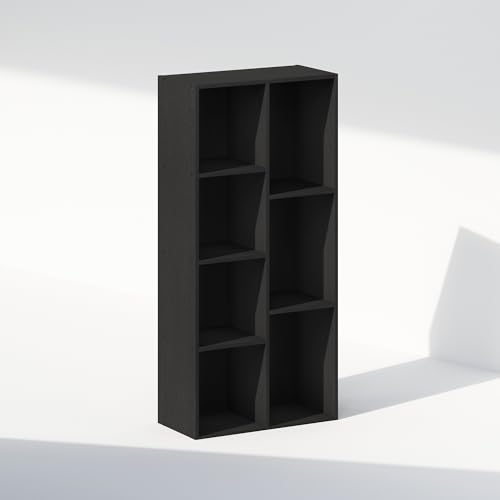 Image of Furinno Reed Closet Organizers and Storage, 7-Cube Closet Organizer, Open Shelf Closet Storage, for Wardrobe, Bedroom, Living Room, Blackwood