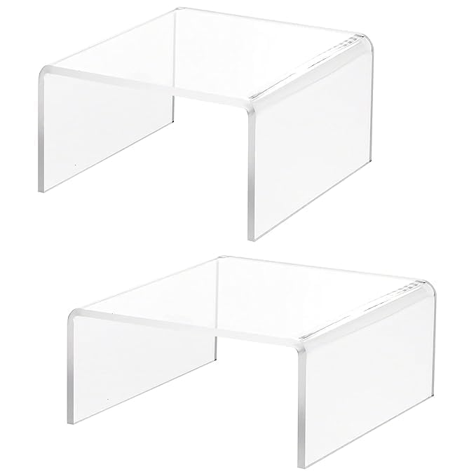 PRIBOX Clear Acrylic Plant Stand - Stylish 6x6 Inch Riser for Indoor ...