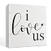 I Love Us Sign, Home Decor Accent, Family Decor, Box Sign Tabletop Decor, Wood Decoration for Family Room, Bedroom Decor, Living Room Decoration, White Wooden Box Signs