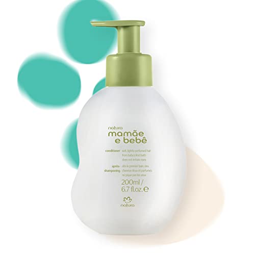 Image of natura - Mamãe e Bebê Baby Conditioner - Untangle & Soften Baby Hair - 100% Vegan - Self-Preserving Formula - 97% Natural Origin - All Skin Types - Cruelty Free - Baby Essentials - 6.7 fl oz (200ml)