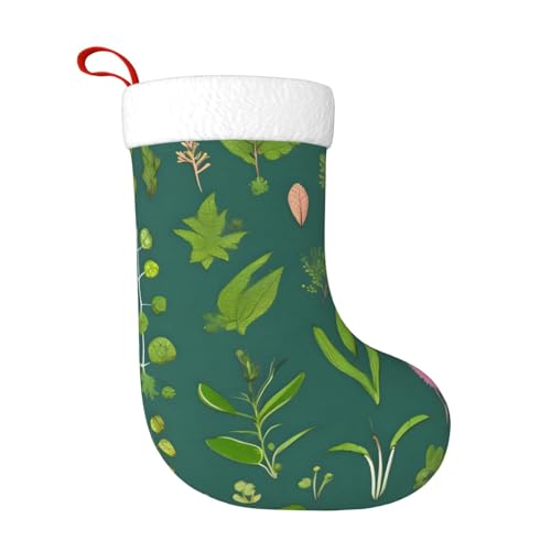 rrxnbcgg Calcetines de Navidad con flores y plantas para chimenea con ideas de regalo, tradiciones familiares festivas, rellenos de calcetines para ella