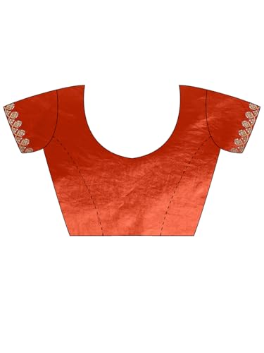 Image of AKHILAM Women's Shimmer Tissue Embroidered Saree With Unstitched Blouse Piece