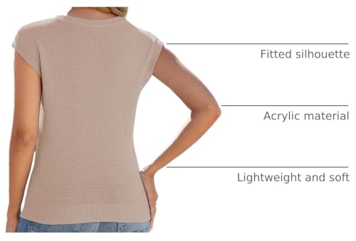 Image of CiCiBird Women Summer Cap Sleeve Sweaters Knit Crew Neck Pullover Tank Tops 2025 Casual Trendy Shirt