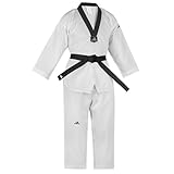adidas adiTKD Black Belt Taekwondo Student Uniform - Black V-Neck - Size 170