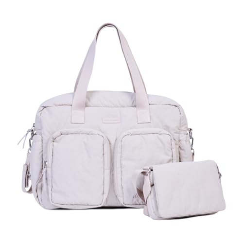 Sac à langer matelassé tout-en-un CHILDHOME Mellow beige avec accessoires inclus