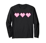 80s 90s y2k pixel art san valentino cuori maglia a manica