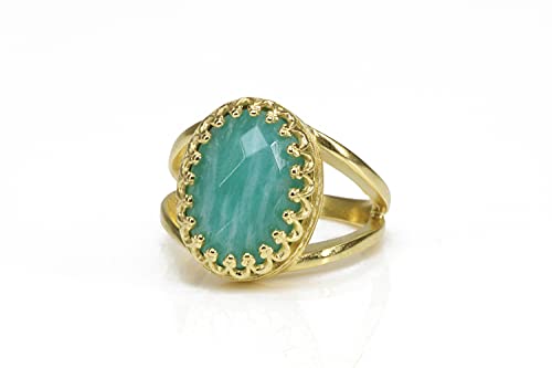 Bague amazonite or 14k durable : fini les bijoux qui ternissent