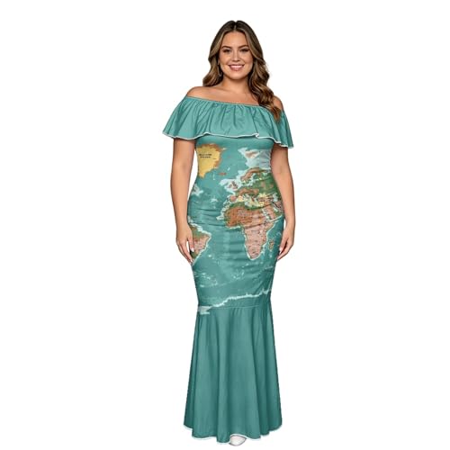 Image of Polynesian Dresses for Women Off Shoulder Maxi Dress Puletasi Samoan Dresses S-7XL