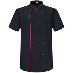Traje Cocinero MISEMIYA - Chaqueta Cocinero Hombre - Chaqueta de Chef Hombre - Uniforme Hosteleria - Ref.8421B - S, Chaquetas Cocinero 8421B - Negro