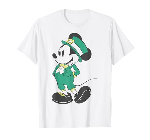 T-shirt Mickey Mouse Leprechaun vêtement Disney vert Saint-Patrick homme