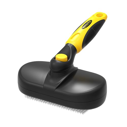Cepillo de pérdida de cabello | Peine de masaje para mascotas,Cepillo para gatos con botón de desbloqueo - Para el hogar, salón, viaje, ducha, spa y baño