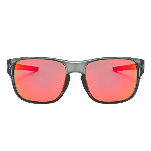 Piranha Emmett Square Men's Sunglasses with Gray FLX-T Temples and Red Mirror Lens2