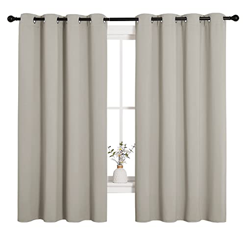 Image of NICETOWN Room Darkening Curtain Panels for Cafe, Thermal Insulated Grommet Room Darkening Draperies /Drapes for Window (Natural, 2 Panels, W55 x L68 -inch)