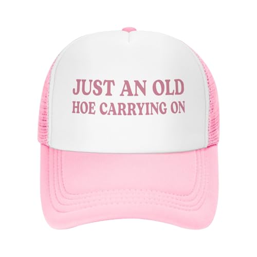 Funny Trucker Hats for Women with Dirty Adult Humor - Crazy & Unhinged Inappropriate Designs Pink