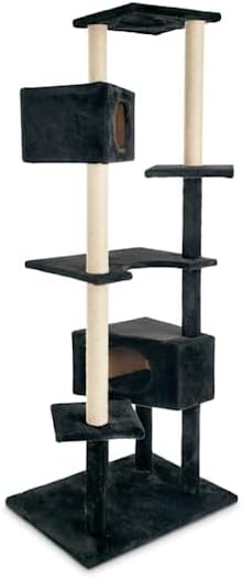 Animaze 6-Level Black Cat Tree, 76" H