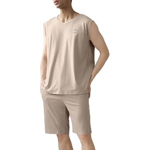 WAZHAKU Men's Sleeveless Pyjama Set Cover