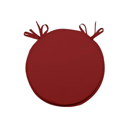 Soleil d'ocre Cuscino per Sedia da bistrot, Rosso, Diametre 40 cm