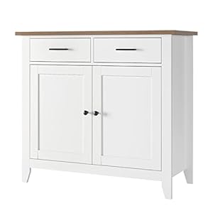 Hocsok MD059 Küchenschrank Buffet Weiß/Braun