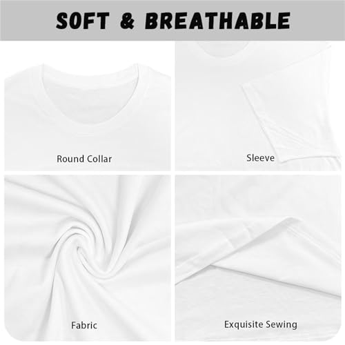 doginthehole Women Shirts Casual Summer Pullover Short Sleeve White Cotton Crew Neck T Shirt Loose Basic Tops Graphic Tees3