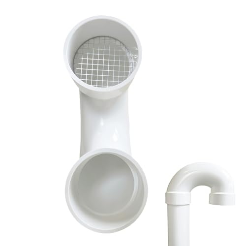 PVC termination vent with stainless steel screen,180 Degrees,1pcs,For 2“ DWV PVC Pipe,Roof Vent Cap,Installation not Required That Elbow