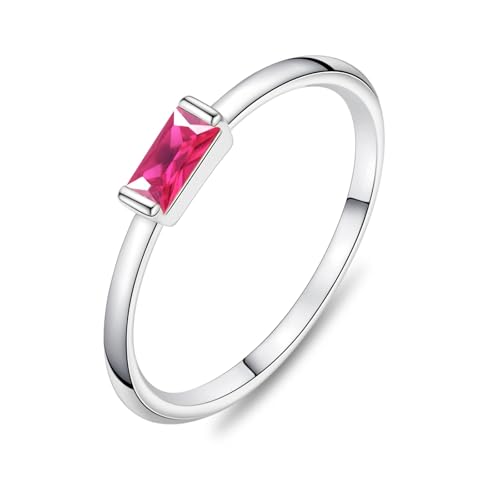 ZHESHY Anillo De Oro Y Plata Para Mujer Piedra De Nacimiento Chapado En Oro De 14 Quilates Anillo De Compromiso Solitario Con Piedra Preciosa Granate Citrino Anillos Apilables Dorados Regalo